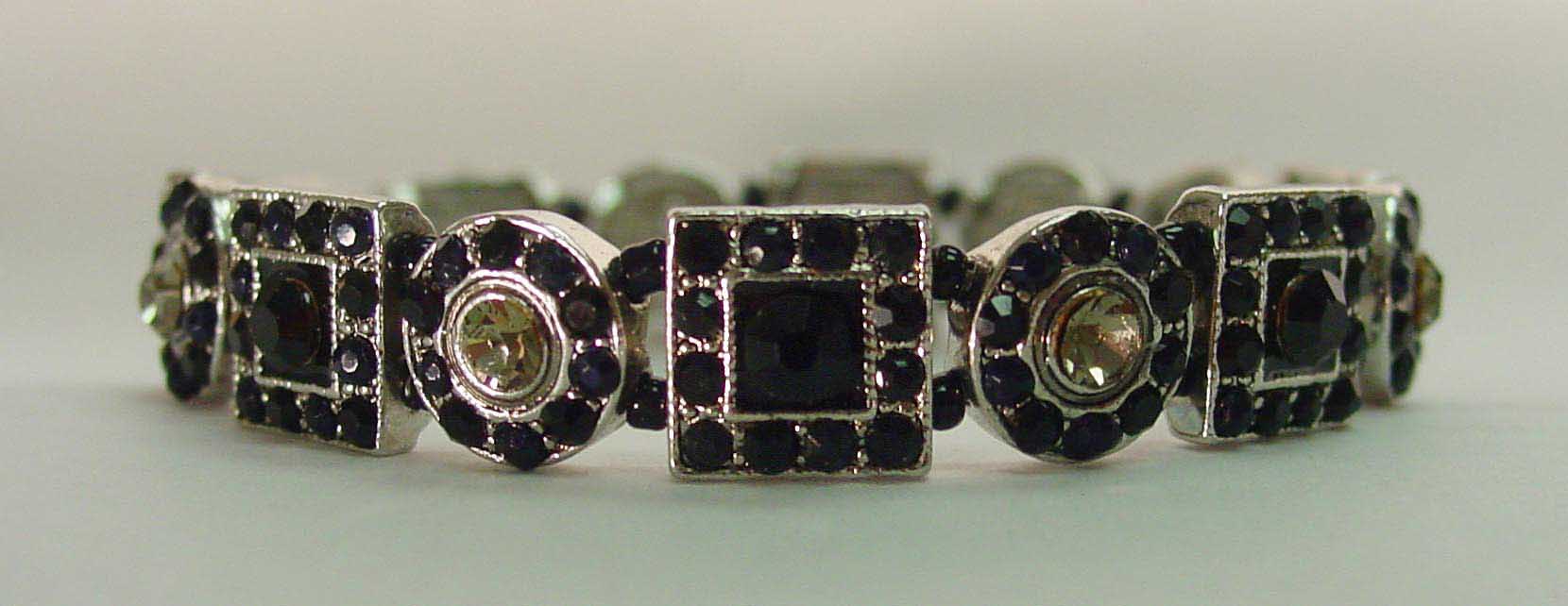 Black crystal rhodium plated bracelet