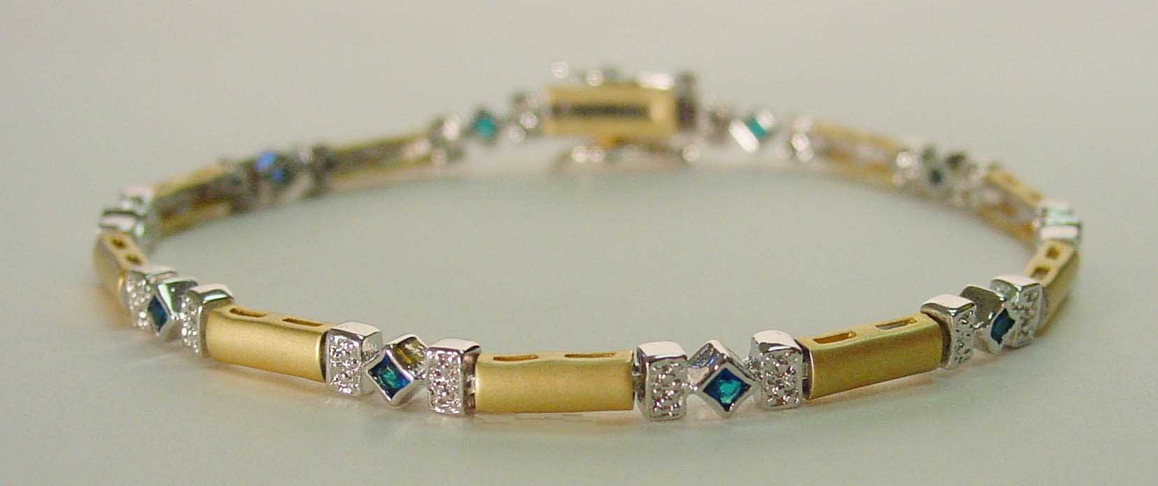 Sapphire CZ & clear CZ matte bracelet