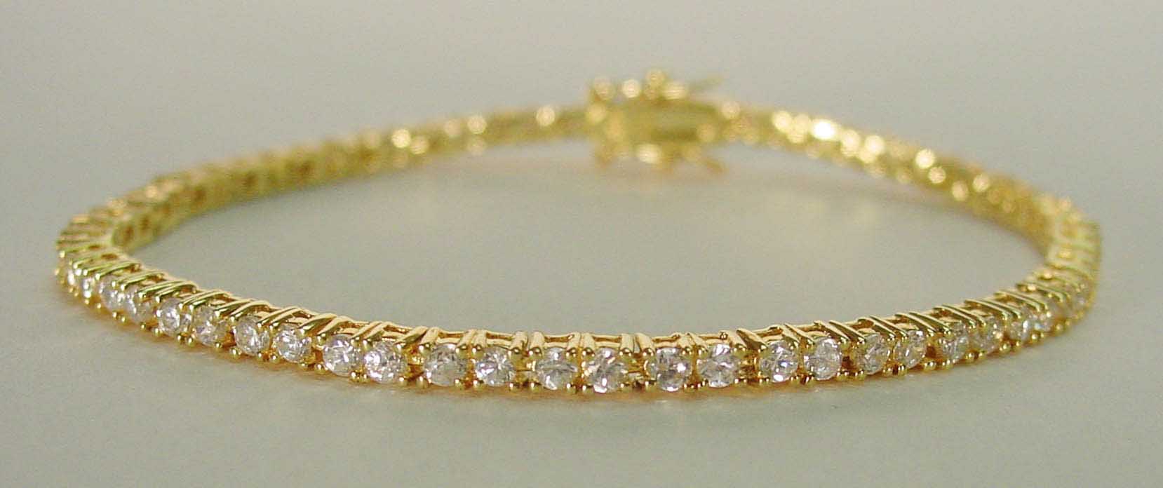 Clear CZ gold bracelet