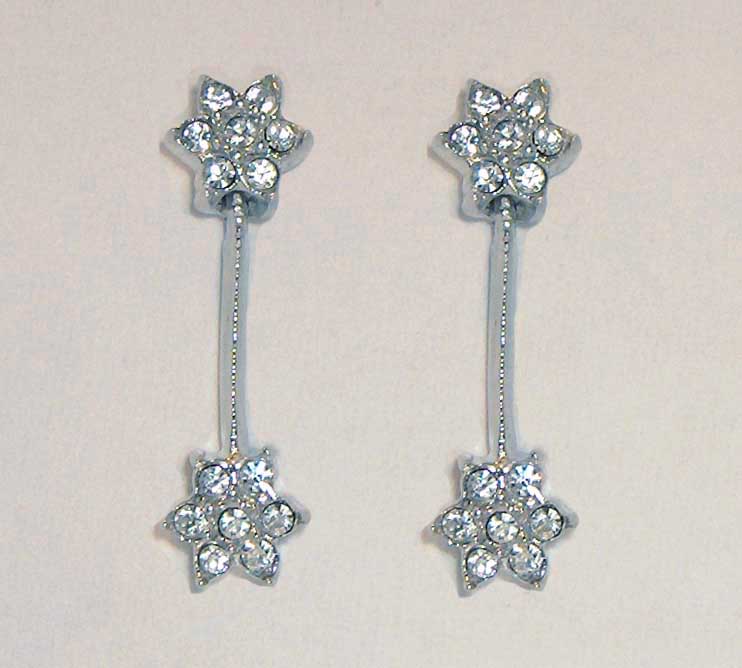 Crystal drop flower earrings