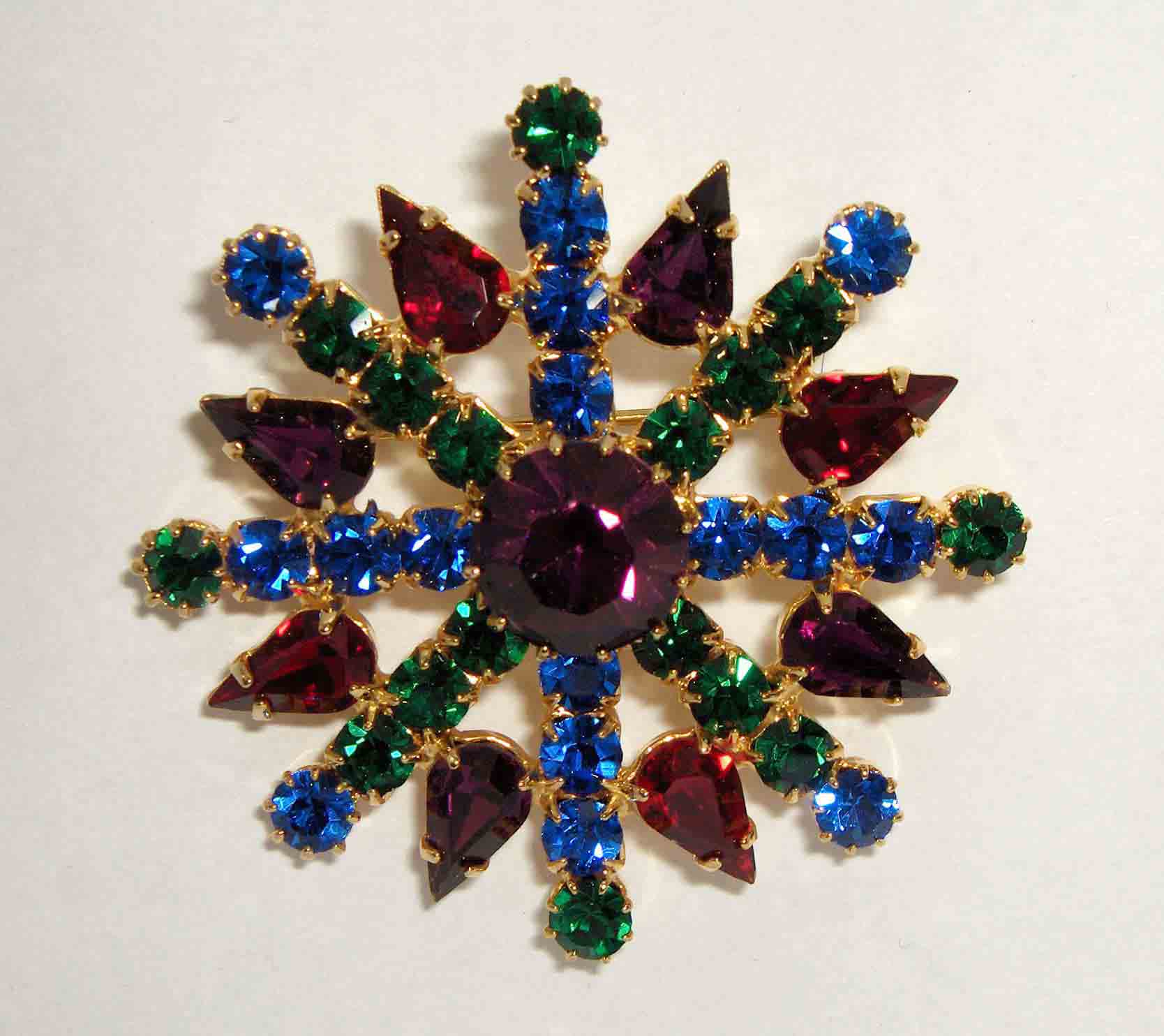 Bohemian glass dense star pin