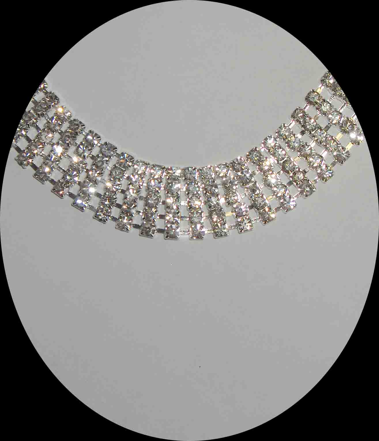 5 row rhinestone necklace